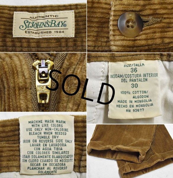 画像2: 【St Johns Bay】セントジョーンズベイ【ライトブラウン】【２タック】【コーデュロイパンツ】【W36】  (2)