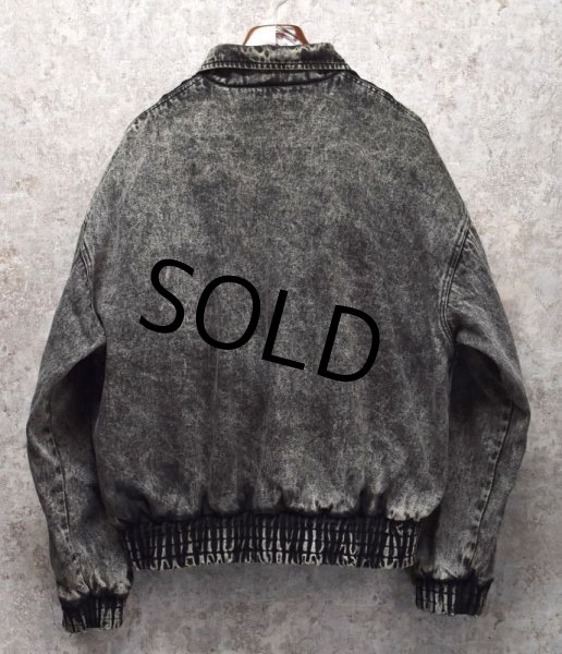 画像3: 【ビンテージ】【BLUE ZONE】ブルーゾーン【黒】【アジットデニムxナイロン】ケミカルウォッシュ【中綿入り】【デニムジャケット】【サイズXL程度】  (3)