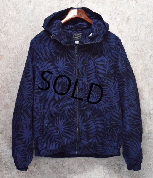 画像4: 【J.crew】【Ｊクルー】【紺×紫】【リーフ柄】【コットンパーカー】ヨットパーカー【サイズM】  (4)