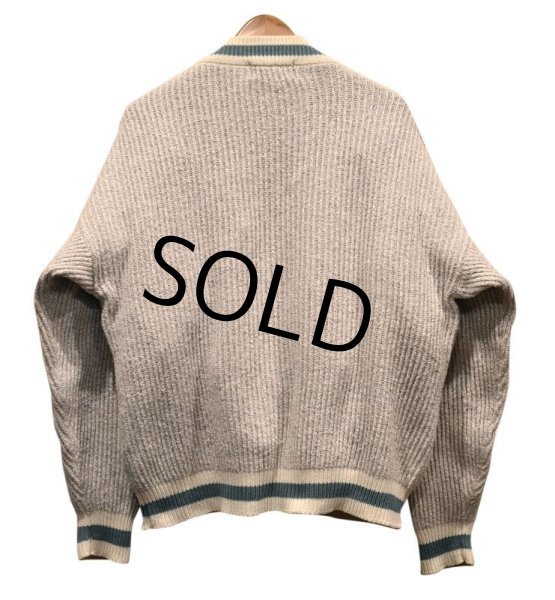 画像3: 【UK製】【ビンテージ】【エディーバウアー】ライトグレー×緑 リブボーダー【コットンセーター】【サイズL】  (3)