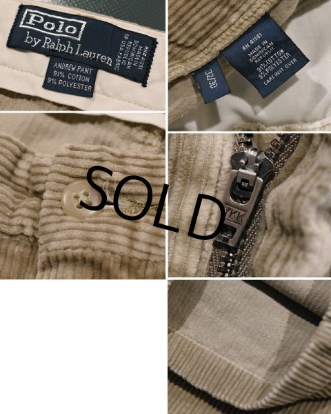 画像3: 【ラルフローレン】POLO RALPH LAUREN【ベージュ】ANDREW PANTS【２タック】【コーデュロイパンツ】【32×30】  (3)