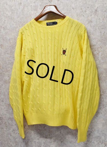 画像4: 【ラルフローレン】POLO RALPH LAUREN【イエロー】ケーブル編み【コットンセーター】【サイズL】  (4)