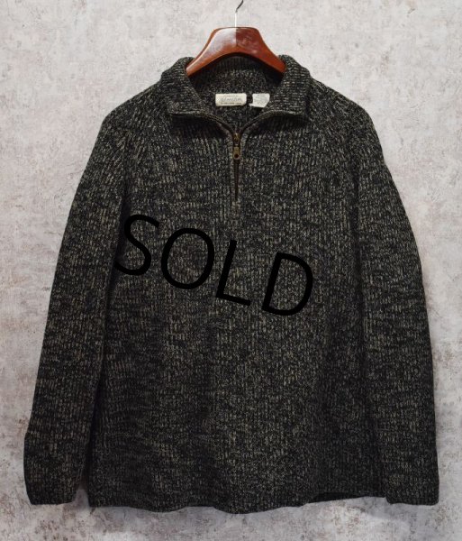 画像4: 【ビンテージ】【St.John's Bay】セントジョンズベイ【霜降りグリーン】【ハーフジップ】【コットンセーター】【サイズL】  (4)