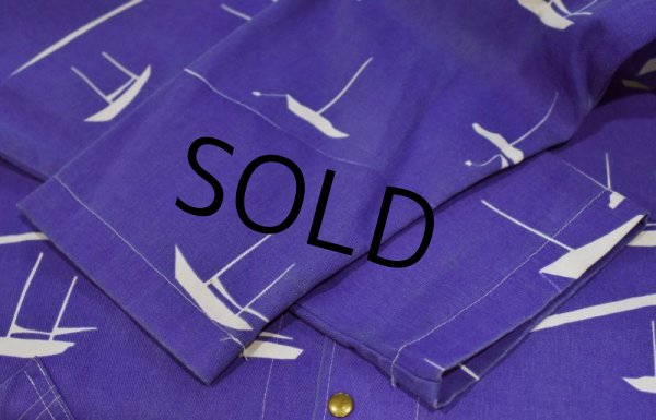 画像3: 【USA製】【デッドストック】ビンテージ【MICHIGAN RAG CO.】【ミシガンラグ】【ヨット】【総柄フードジャケット】【サイズL】  (3)