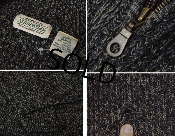 画像2: 【ビンテージ】【St.John's Bay】セントジョンズベイ【霜降りグリーン】【ハーフジップ】【コットンセーター】【サイズL】  (2)