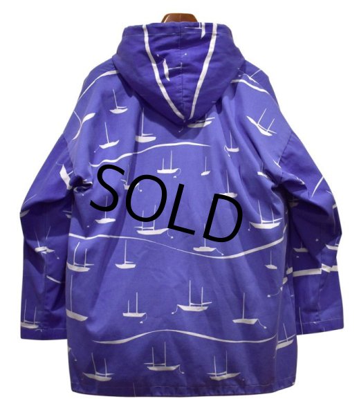 画像4: 【USA製】【デッドストック】ビンテージ【MICHIGAN RAG CO.】【ミシガンラグ】【ヨット】【総柄フードジャケット】【サイズL】  (4)