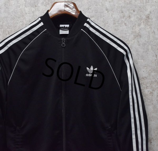 画像4: デッドストック【ビンテージ】【アディダス】adidas【黒×白ライン】ジャージ【トラックジャケット】【トラックジャージ】【ボーイズL】  (4)