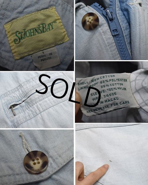 画像2: 【ST.JOHN'S BAY】【セントジョンズベイ】【シャンブレー】【ジップアップブルゾン】コットンブルゾン【サイズL】  (2)