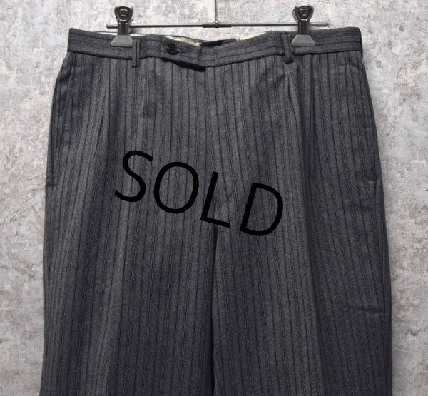 画像6: ほぼ未使用‼ ビンテージ【ドイツ製？】【グレーストライプ】【ウールスラックス】【W31程度】  (6)
