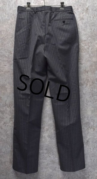 画像4: ほぼ未使用‼ ビンテージ【ドイツ製？】【グレーストライプ】【ウールスラックス】【W31程度】  (4)