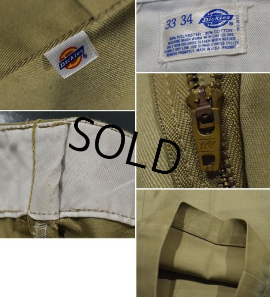 画像3: 80's~【USA製】【ビンテージ】ディッキーズ【Dickies】【ベージュ】【ポリコットン】【ワークパンツ】【33×34】  (3)
