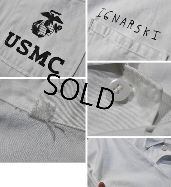 画像2: 50's【ビンテージ】【米軍実物】【USMC】白【IGNARSKI】【フードハンドラージャケット】  (2)