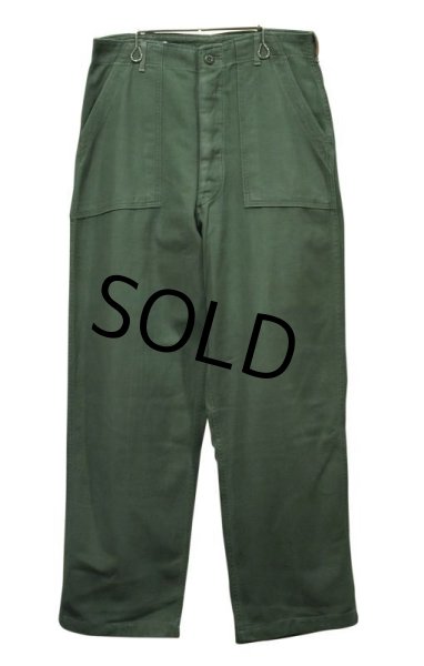 画像2: 【60∼70's】【米軍実物】【ビンテージ】OG107【ベイカーパンツ】UFOボタン【ユーティリティパンツ】【34×33】  (2)