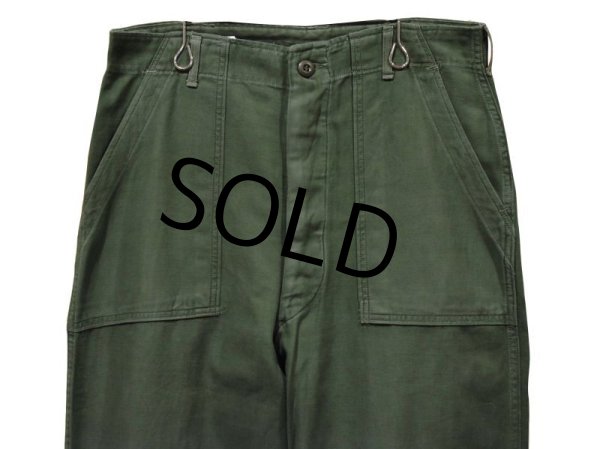 画像4: 【60∼70's】【米軍実物】【ビンテージ】OG107【ベイカーパンツ】UFOボタン【ユーティリティパンツ】【34×33】  (4)
