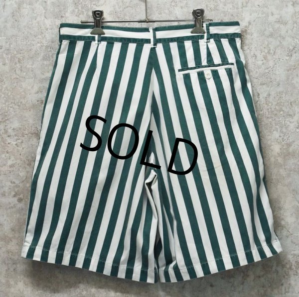 画像4: 【ビンテージ】【オールドギャップ】【GAP】ギャップ 【緑x白ストライプ】【2タックショートパンツ】【短パン】【コットンショーツ】【W30】  (4)