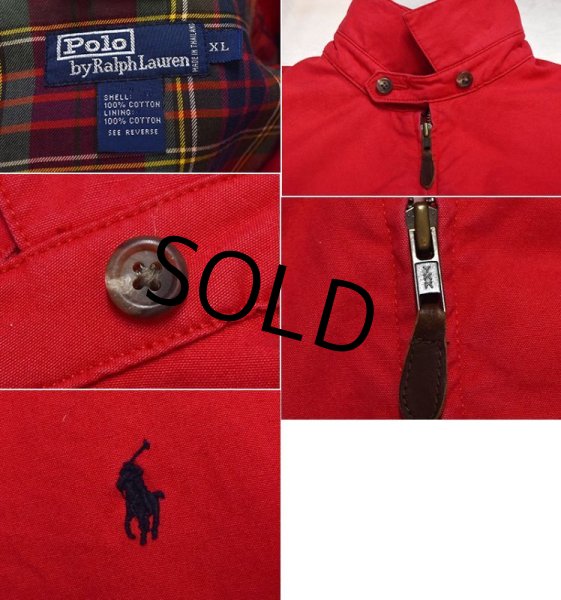画像2: 【90's〜】【ラルフローレン】POLO RALPH LAUREN【赤】【チェック裏地】【コットンブルゾン】【サイズXL】  (2)