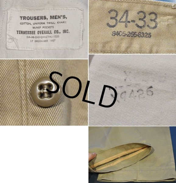 画像2: 【50's】【ビンテージ】【U.S.ARMY】米軍実物【チノパンツ】【チノパン】【34x33】  (2)