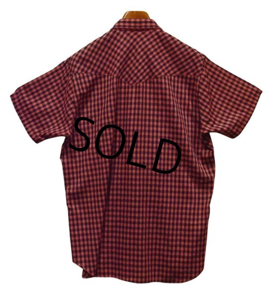 画像3: 【ビンテージ】【SEARS】【シアーズ】【黒×ワイン】【チェック柄】【ウエスタン】【半袖シャツ】【サイズXL】  (3)