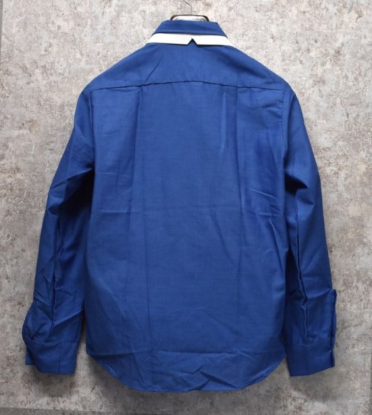画像4: 【デッドストック】【USA製】ビンテージ【Classic Elegance】【クラシックエレガンス】【青】【ポリコットンシャツ】 【サイズM】  (4)