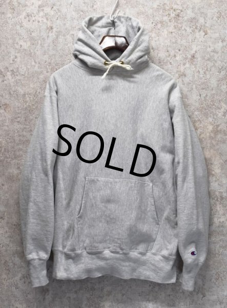 画像3: 90's【USA製】【ビンテージ】【チャンピオン】【Champion】【リバースウィーブパーカー】グレー【YORK HIGH FALCONS】【サイズXL】  (3)