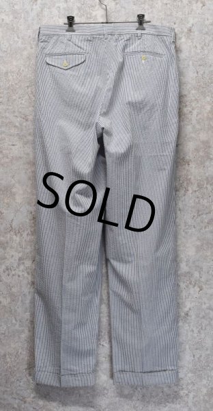 画像5: 【RALPH LAUREN】【ラルフローレン】水色【ストライプ】【シアサッカーパンツ】２タックスラックス【36X34】  (5)