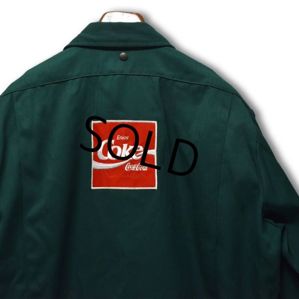 画像4: 70’s【ビンテージ】【HBT】【緑】【コカ・コーラ】【ワークジャケット】【ユニフォーム】【サイズ48M】  (4)
