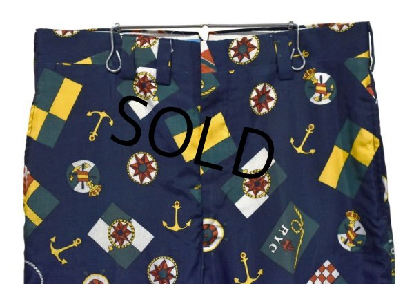 画像4: 70's【デッドストック】【ビンテージ】【RUGGLES】【マリンプリント】【総柄パンツ】【W34】  (4)
