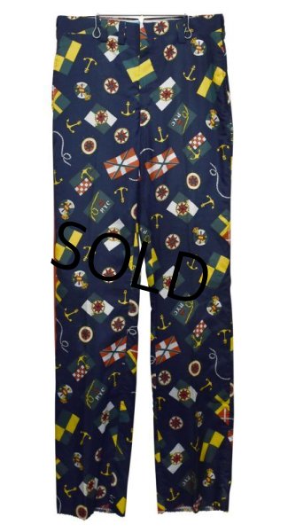 画像3: 70's【デッドストック】【ビンテージ】【RUGGLES】【マリンプリント】【総柄パンツ】【W34】  (3)