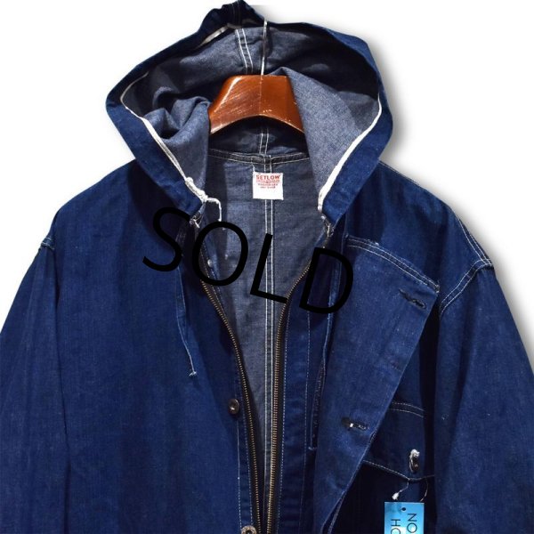 画像4: 50's【ビンテージ】【SETLOW】デニム【オーバーオール】フード付き【つなぎ】【オールインワン】【サイズ40】  (4)
