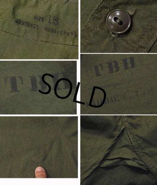 画像2: 40's【米軍実物】【ビンテージ】ステンシル入り【U.S.NAVY】【N-3】ポプリンシャツ【US15】  (2)