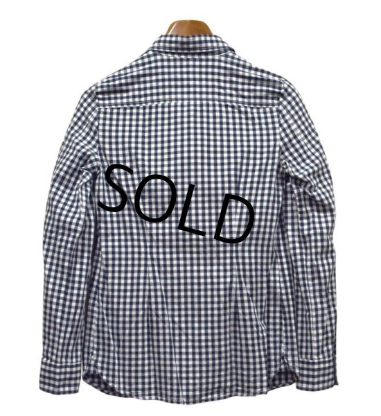 画像4: 【TOMMY HILFIGER】トミーヒルフィガー【白ｘ紺】ギンガムチェック【コットンシャツ】ブラウス【Classic Fit】【レディースＳ】【レディース古着】  (4)
