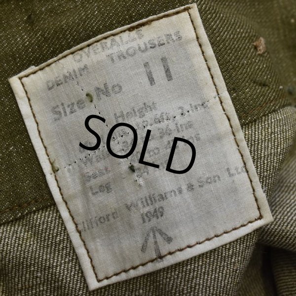 画像3: 程度良好!! 40's【ビンテージ】ブリティッシュアーミー【イギリス軍】【グリーンデニム】オーバーパンツ 【サイズ11】  (3)