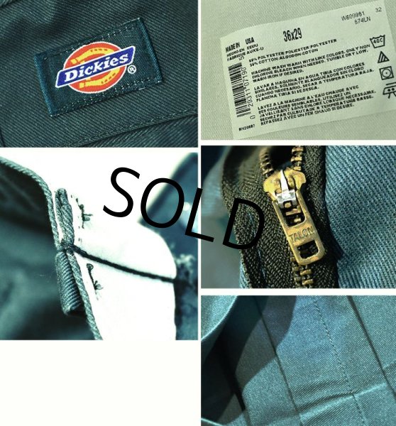 画像2: 90's【USA製】ビンテージ【ディッキーズ】【Dickies】【874】【緑】【ワークパンツ】【36x29】  (2)