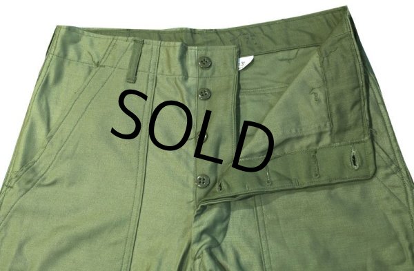 画像5: デッドストック【60's】【米軍実物】【ビンテージ】OG107【ベイカーパンツ】平ボタン【ユーティリティパンツ】【32ｘ31】  (5)