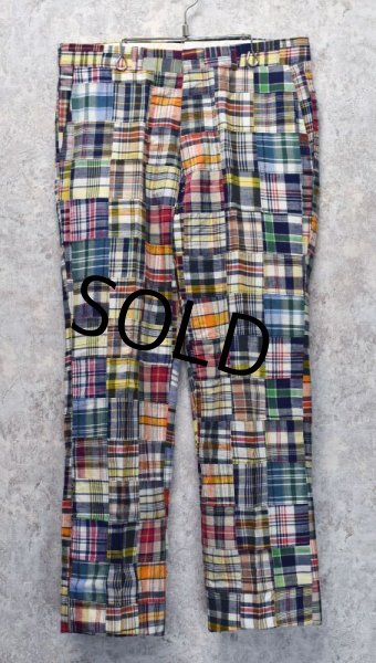 画像3: 【デッドストック】ビンテージ【パッチワーク】コットンパンツ【スラックス】W34  (3)