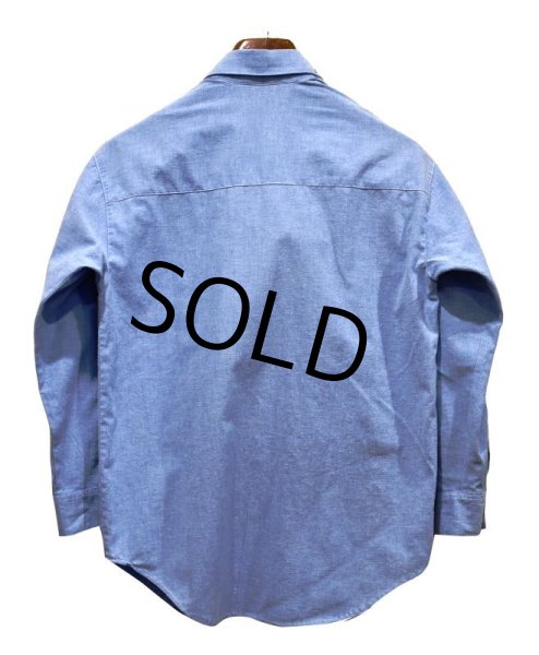 画像5: 【ビンテージ】【JHR BASICS】猫 刺繍入り【シャンブレーシャツ】【サイズS】レディース古着  (5)