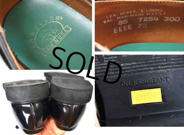 画像2: USA製【ビンテージ】CAROLINA【キャロライナ】プレーントゥ【黒】【8 EEE】【26cm程度】  (2)