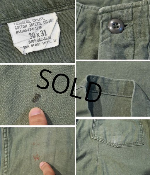 画像2: 70's【米軍実物】ビンテージ【U.S.ARMY】【UFOボタン】ベイカーパンツ【ユーティリティパンツ】【OG107】【30X31】  (2)