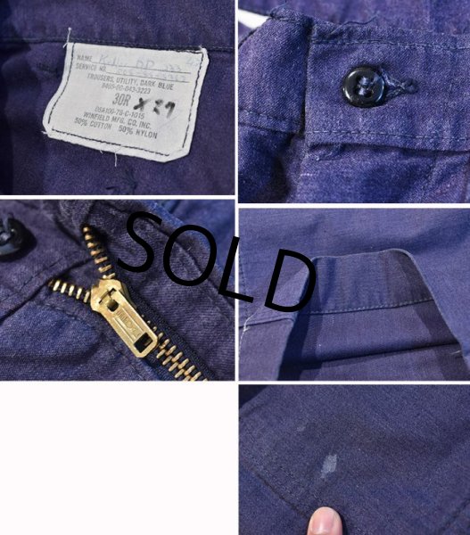 画像3: 70's【米軍実物】ビンテージ【U.S.NAVY】【ステンシル入り】紺 ユーティリティパンツ ベイカーパンツ【30R】  (3)