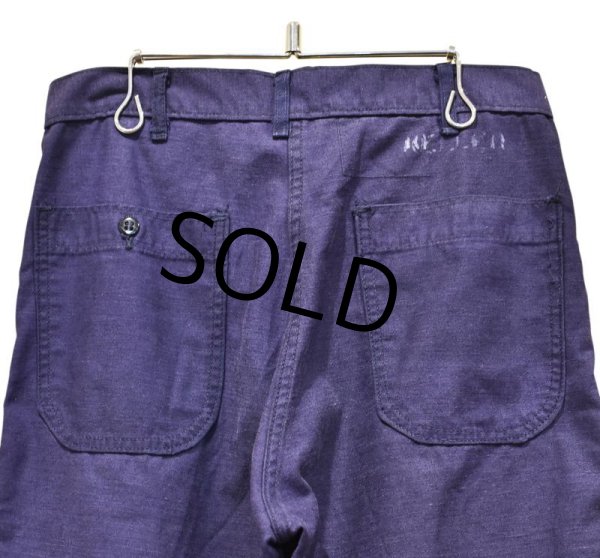 画像5: 70's【米軍実物】ビンテージ【U.S.NAVY】【ステンシル入り】紺 ユーティリティパンツ ベイカーパンツ【30R】  (5)