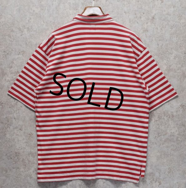 画像3: 90's【ビンテージ】【GAP】オールド ギャップ【白×赤】ボーダー柄ポロシャツ【サイズL】  (3)