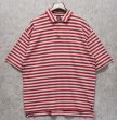 画像1: 90's【ビンテージ】【GAP】オールド ギャップ【白×赤】ボーダー柄ポロシャツ【サイズＬ】  (1)