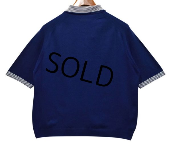 画像3: 【USA製】ビンテージ【PURITAN】ピューリタン【紺】襟ボーダー【ポロシャツ】半袖シャツ【レディース古着】【サイズL】  (3)