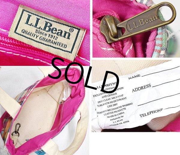 画像2: 【ビンテージ】ＬＬビーン  【L.L.bean】【ピンク】【チェック柄】【天ファスナー】【トートバッグ】【ミニトート】  (2)