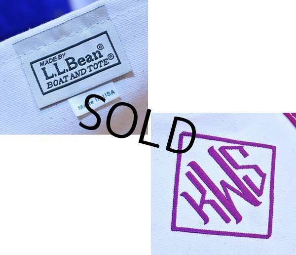 画像2: 【USA製】【ビンテージ】【L.L.bean】【エルエルビーン】白ｘワイン【キャンバス】【トートバッグ】【キャンパストート】  (2)