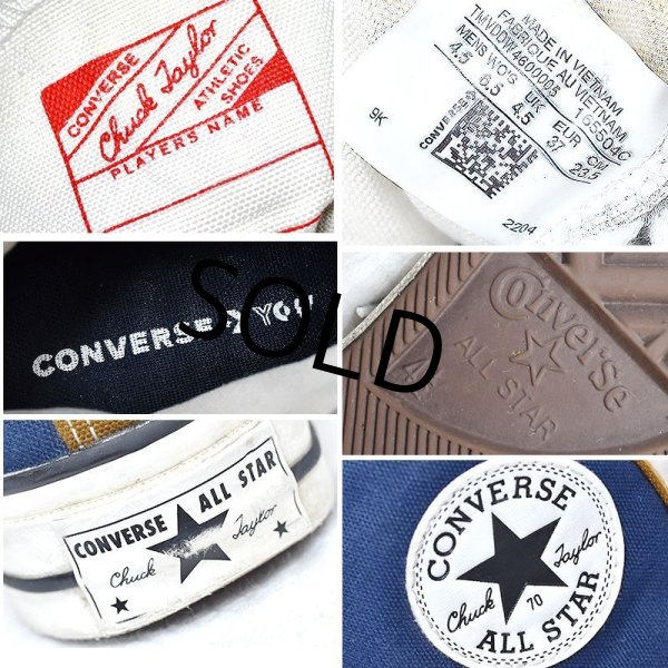 画像2: 【コンバース】【オールスター】converse【CT70】チャックテイラー【青×グレー】【ハイカット】レディースサイズ【US 4 1/2】【23.5ｃｍ】  (2)