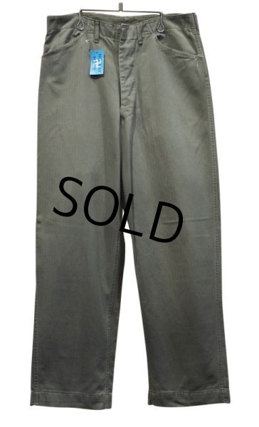 画像4: 【ステンシル入り!!】40's【ビンテージ】米軍実物【USMC】【P41】【HBTパンツ】トラウザーズ【M41】【W34程度】   (4)