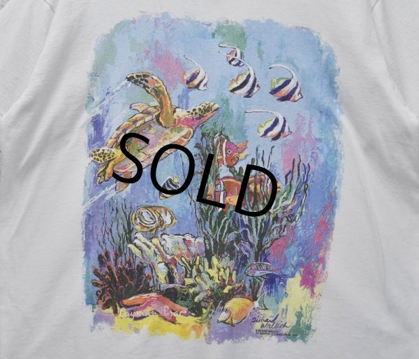 画像3: 90's USA製 ビンテージ【FRUIT OF THE LOOM 】フルーツオブザルーム【白】熱帯魚【 Tシャツ】【サイズXL】  (3)