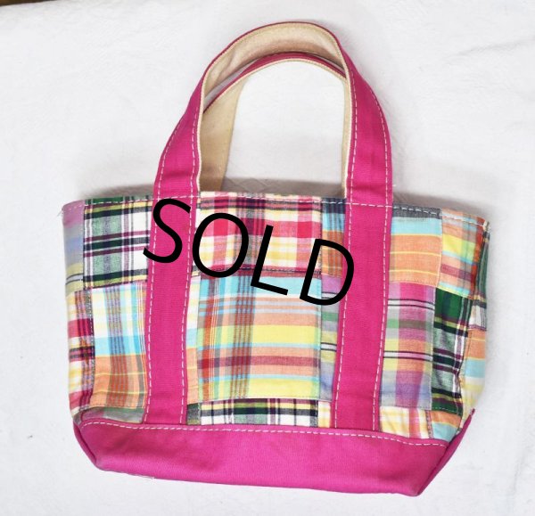 画像5: 【ビンテージ】ＬＬビーン  【L.L.bean】【ピンク】【チェック柄】【天ファスナー】【トートバッグ】【ミニトート】  (5)