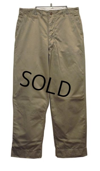 画像3: 【50's】【ビンテージ】U.S.ARMY【米軍実物】ダブルステッチ【45カーキ】【チノパンツ】【３６Ｘ３３】  (3)